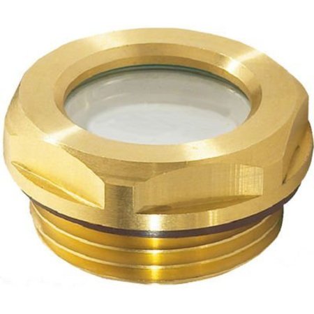 J.W. WINCO Brass Fluid Level Sight w/ ESG Glass w/o Reflector - M16 x 1.5 Thread - J.W. Winco 160FMN6/B 743.3-11-M16X1.5-B